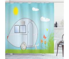Summer Vacation Theme Shower Curtain