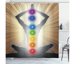 Athletic Man Mediating Shower Curtain