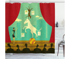 Horse Hound Show Stage Shower Curtain