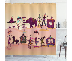 Oriental Fantasy Theme Shower Curtain