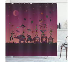 Circus Crowd Travelling Shower Curtain