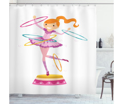 Girl Twirling Hoops Shower Curtain