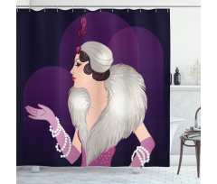Vintage Portrait of Lady Shower Curtain