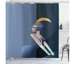 20s Style Flapper Lady Shower Curtain