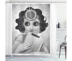 Pointillistic Pencil Art Shower Curtain