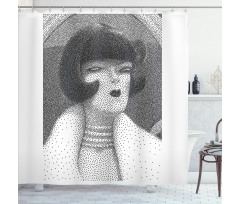 Bob Haired Posh Lady Shower Curtain