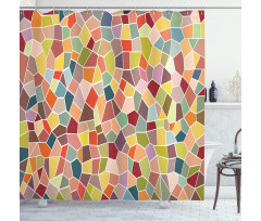 Motley Retro Mosaic Shower Curtain