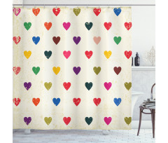 Distressed Hearts Love Shower Curtain