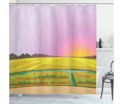 Sunset Country River Shower Curtain