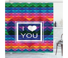 I Love You Frame Heart Shower Curtain