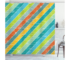 Diagonal Strips Shower Curtain