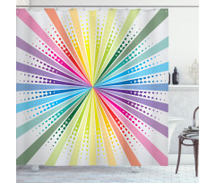 Retro Burst Shower Curtain