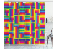 Striped Mosaic Shower Curtain