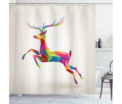 Colorful Fractal Deer Shower Curtain