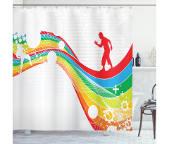 Men on a Wave Shower Curtain