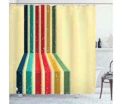 Vintage Colorful Strips Shower Curtain