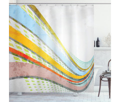 Curved Stripes Shower Curtain