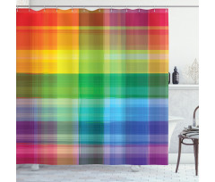 Retro Plaid Shower Curtain