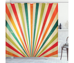 Retro Sun Rays Shower Curtain