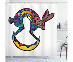 Kokopelli Hare Shower Curtain
