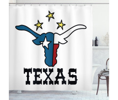 Buffalo Head Flag Shower Curtain