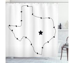 Barbed Wire Map Shower Curtain