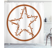 Barbed Wire Star Shower Curtain