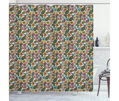 Retro Paisley Colorful Shower Curtain