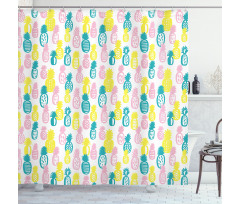 Colorful Doodle Food Shower Curtain
