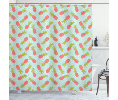 Doodle Style Pineapple Shower Curtain