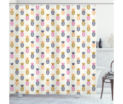 Pineapples with Polka Dots Shower Curtain