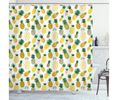 Cartoon Fruits Pineapples Shower Curtain