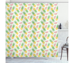 Watermelon and Dots Shower Curtain