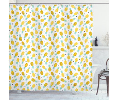 Fresh Doodle Pineapple Shower Curtain