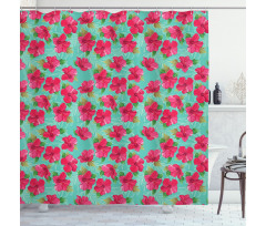 Botanical Hibiscus Shower Curtain
