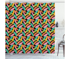 Colorful Banana Leaves Shower Curtain