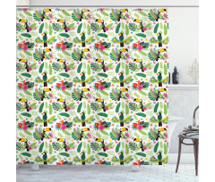 Jungle Flora and Fauna Shower Curtain