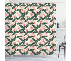 Exotic Flora and Leaves Shower Curtain