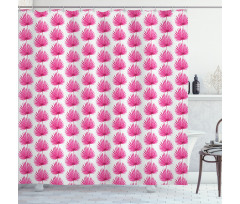 Pink Forest Leaves Shower Curtain