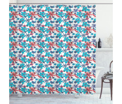 Branches and Little Birds Shower Curtain