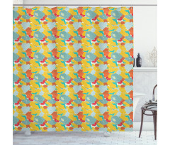 Spring Nature Poppies Shower Curtain
