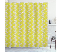 Bicolor Floral Design Shower Curtain