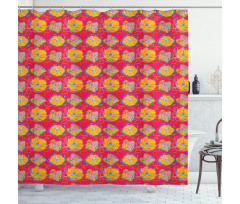 Aquarelle Flower Pattern Shower Curtain