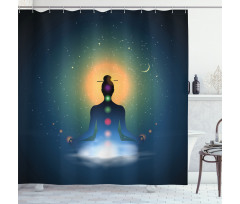 Meditating Woman Chakra Shower Curtain