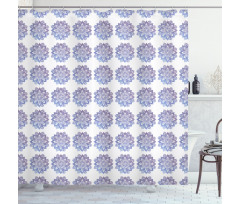 Watercolor Floral Frame Shower Curtain