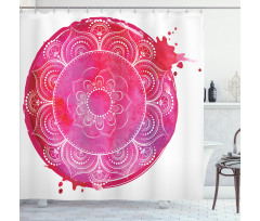 Pink Watercolor Mandala Shower Curtain