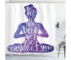Female Silhouette Words Shower Curtain