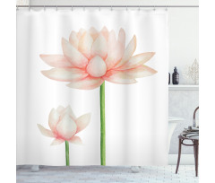Pastel Blooming Lotus Shower Curtain