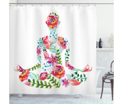 Silhouette with Flowers Shower Curtain