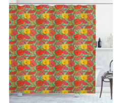 Botany Sketch Flora Shower Curtain